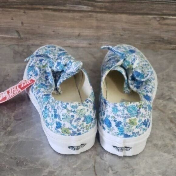 New Vans Womens Authentic Knot Ditsy Floral Blue Slip On Shoes Size 7.5 Feminine - Picture 5 of 9